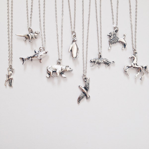 Animal Necklace | T-rex | Bear | Tiger | Penguin | Bird | Deer | Shark | Horse | SALE