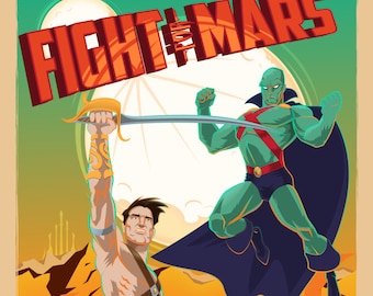 Modern Mythological Mash-up, John Carter and Martian Manhunter Poster