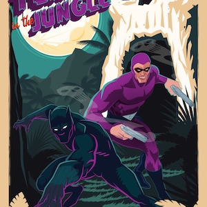 Modern Mythological Mash-up, Black Panther and the Phantom Poster