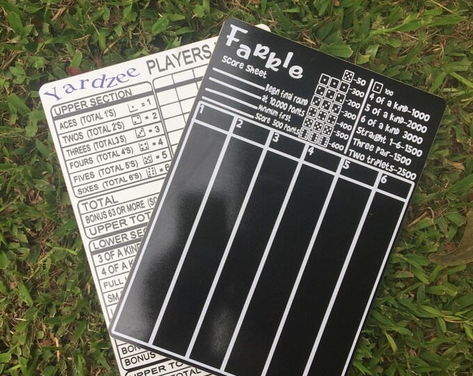 Double Sided Dry Erase Yardzee and Farkle Scorecard Lawn Etsy