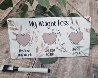 Weight Loss Tracker Board, Floral Design, Slimming Motivation