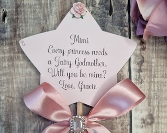 Fairy godmother wand / godmother gift/ godparents  / will you be my godmother / godparent proposal