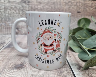 Taza de Navidad personalizada, taza de chocolate caliente.