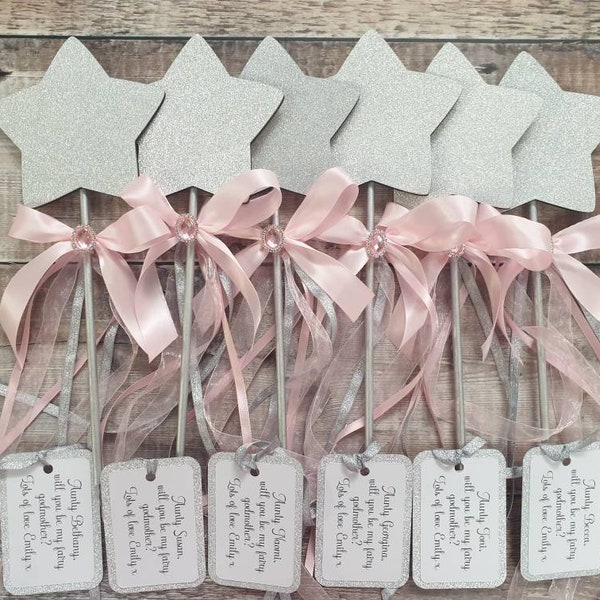 Fairy Godmother wand, Personalised, Wand, Keepsake, Will You Be My Fairy Godmother Wand