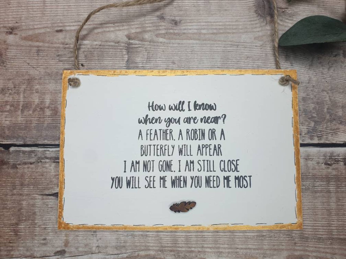 Memorial Plaque Memorial Keepsake Memorial Wall Hanging Etsy UK