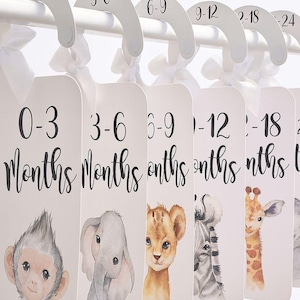 Safari Animals Baby Clothes Dividers, wardrobe organisation, Baby Shower Gift image 2