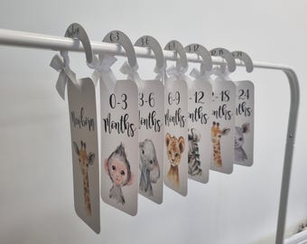 Safari Animals Baby Clothes Dividers, wardrobe organisation, Baby Shower Gift