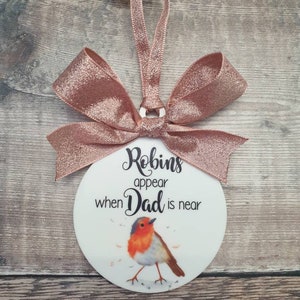 Robins Appear When Angels Are Near Personalised Christmas Tree Bauble image 3