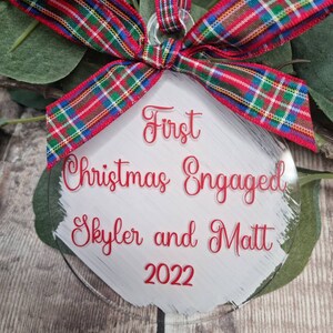 First Christmas Engaged Personalised Ornament