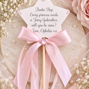 Will You Be My Godmother Gift | Godmother Proposal | Godparent Proposal Gift | Personalised Godmother Wand | Fairy Godmother Gift afbeelding 3