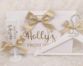 Personalised Prom Gift Set – Custom Gift Bag, Prom Hanger & Flute