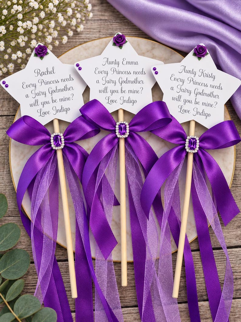 Will You Be My Godmother Gift | Godmother Proposal | Godparent Proposal Gift | Personalised Godmother Wand | Fairy Godmother Gift afbeelding 12