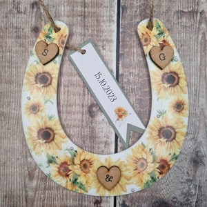 Personalised Wedding Horseshoe, Sunflower