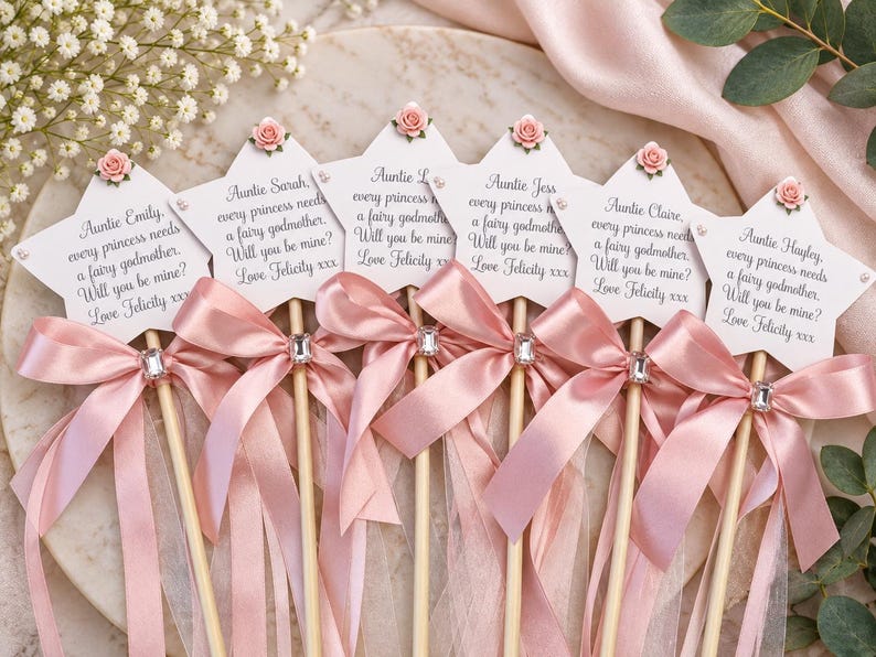 Will You Be My Godmother Gift | Godmother Proposal | Godparent Proposal Gift | Personalised Godmother Wand | Fairy Godmother Gift afbeelding 5