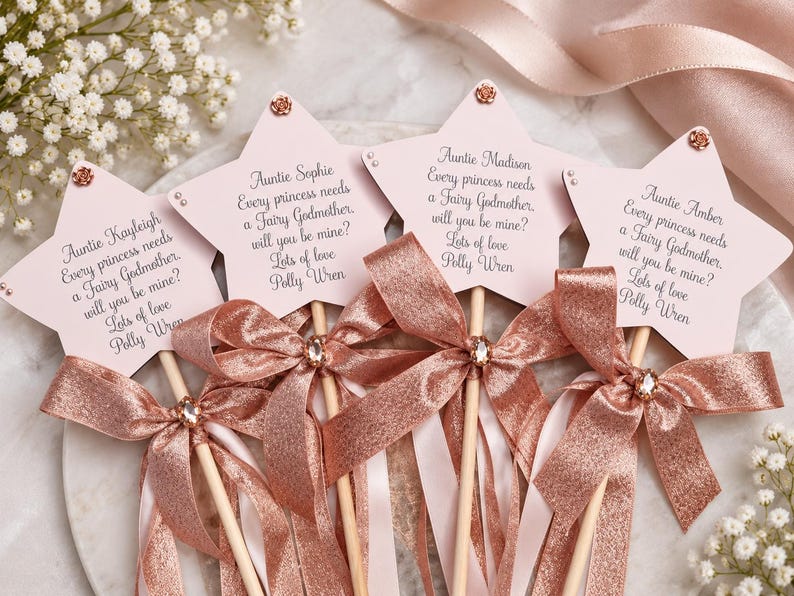 Will You Be My Godmother Gift | Godmother Proposal | Godparent Proposal Gift | Personalised Godmother Wand | Fairy Godmother Gift afbeelding 8
