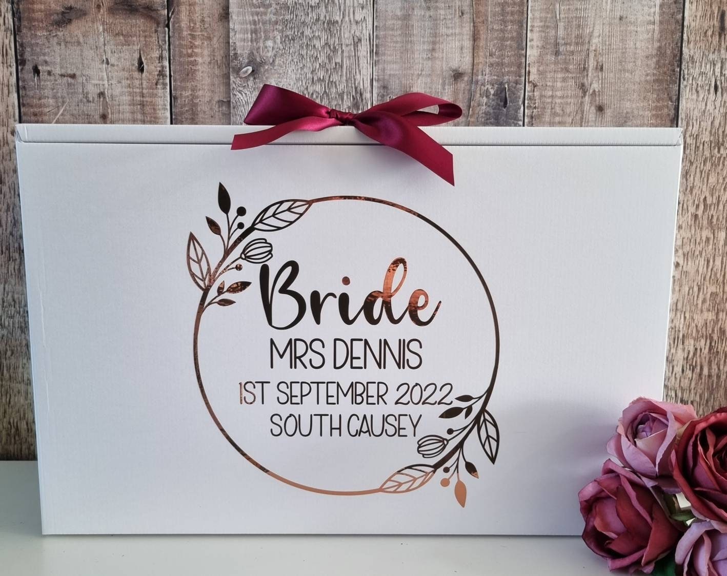 Personalised wedding dress box hotsell