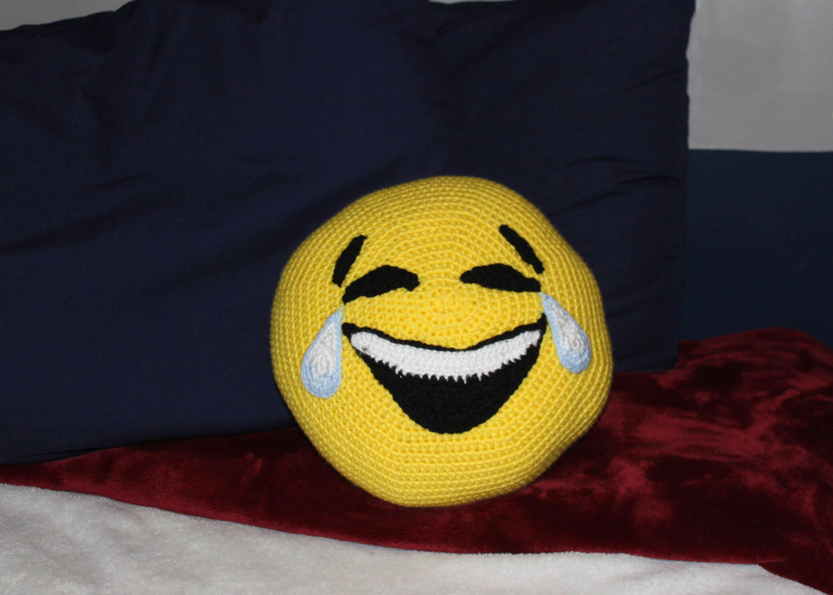 Laugh 'till You Cry Emoji Pillow Crochet Pattern