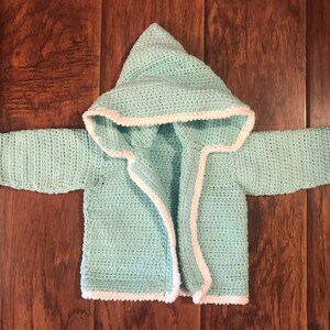 Hooded Cardigan Sweater Toddler 9-12 mos Crochet