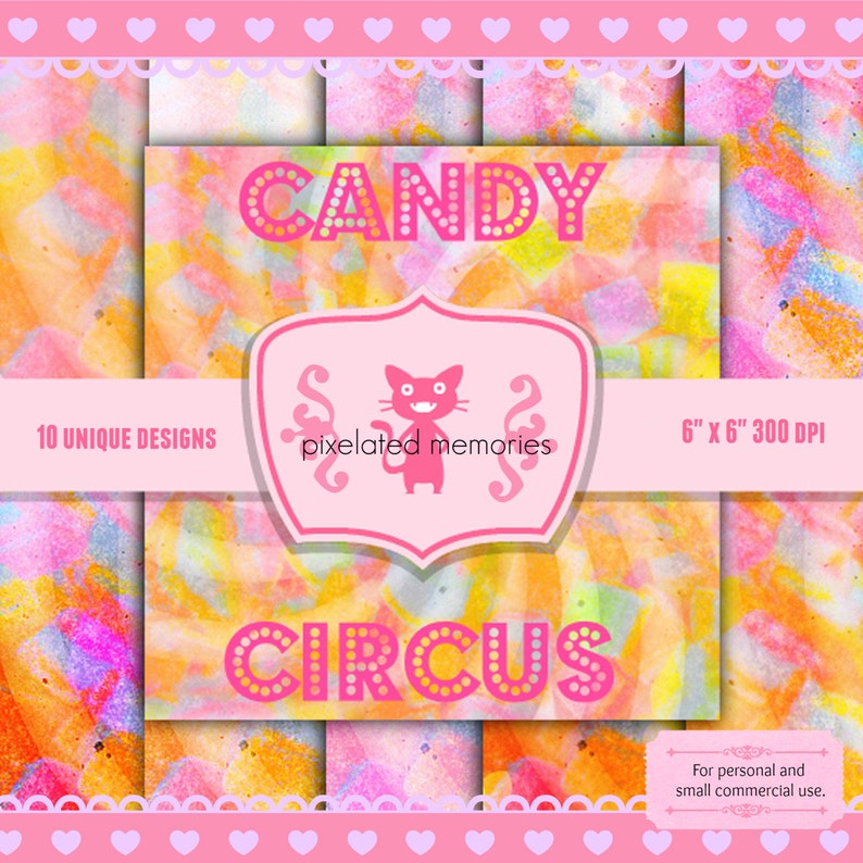 Candy Scrapbook Digital Paper Pack Swirls Pastel Colors Etsy