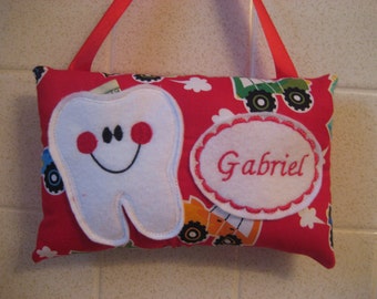 Tooth Fairy Pillow-Boys Tooth Fairy Pillow-Tooth Pillow-Monster Truck-Tooth Fairy Pillow Certificate-Tooth Fairy Pillow for Boys