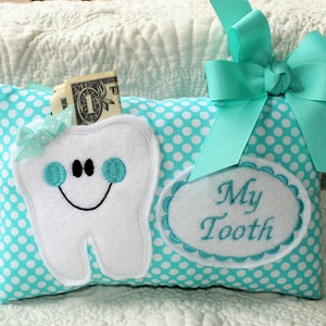 Girls Tooth Fairy PIllow - Personaized Tooth Fairy Pillow - Costume Pillow - Tooth Pillow for Girls - Personalized Pillow - Aqua Pillow