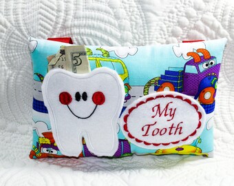 Tooth Fairy Pillow - Gift for Boy - Personalized Tooth Pillow - Boys Tooth Fairy Pillow - Tooth Fairy Certificate - Tooth Fairy Pillow Boys