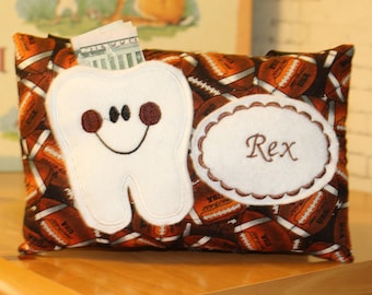 Boys Tooth Fairy Pillow - Tooth Fairy Pillow - Personalized Tooth Fairy Pillow - Football Pillow - Sports Tooth Fairy Pillow - Football