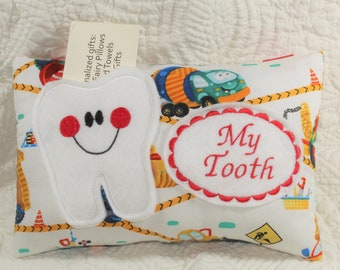 Tooth Fairy Pillow - Boys Tooth Fairy Pillow - Personalized Tooth Pillow - Gift Under 20 - Personalized Birthday Gift - Cotton Pillow