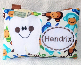 Tooth Fairy Pillow - Pocket Pillow - Boys Tooth Fairy Pillow - Personalized Tooth Fairy Pillow - Tooth Certificate - Tooth Fairy Pillow Boy