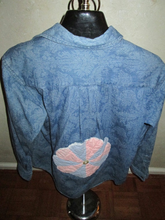 Medium Ruff Hewn Denim Shirt Upcycled 