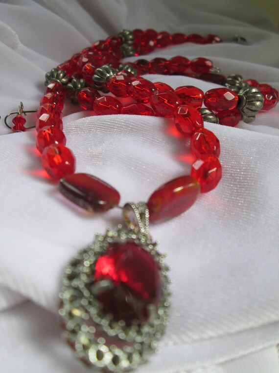 7 1//2 Bracelet and Earring Set Sterling Silver 6mm Faceted Crystal 18 Necklace