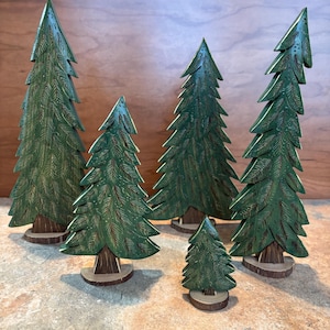 Handcrafted Pine Evergreen Tree: Wood Burned Christmas Decor