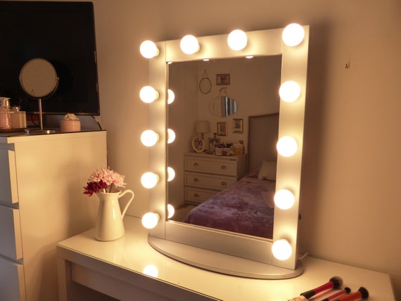 Makeup Mirror With Lights Vanity, Vanity Mirror With Lights Stand Up Desk