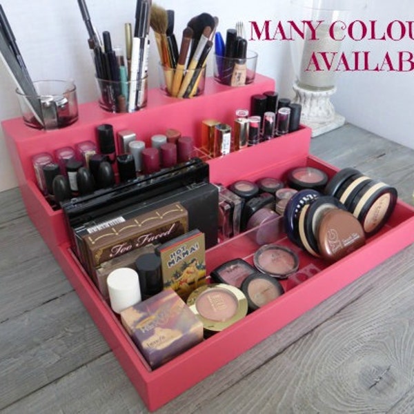 Makeup organizer - cosmetic storage - lipstick holder - bathroom storage - rangement maquillage - Many colors available - watermelon pink
