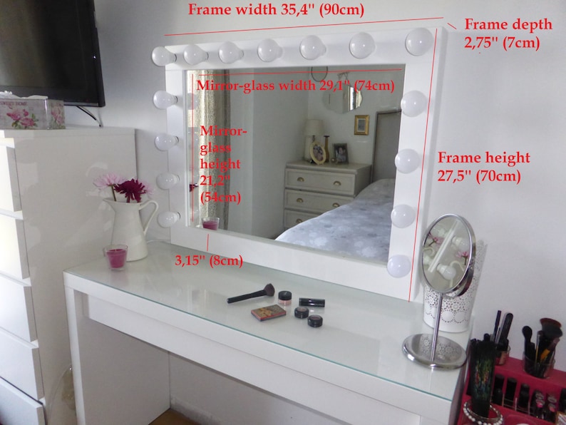 SUPER Sale XL Hollywood Lighted Vanity Mirrormakeup Mirror Etsy