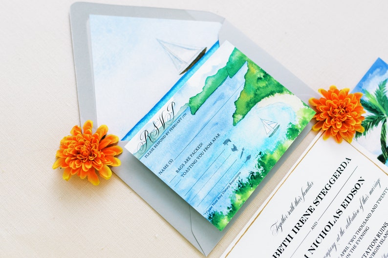 Destination Wedding Invitation Suite Island Wedding Invitations St John Wedding St John USVI Invitations