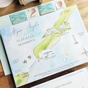 Inviti per matrimonio a Islamorada, Florida / Cheeca Lodge and Spa / The Alyssa Collection / Inviti per matrimonio a Key Largo / Mappa per matrimonio a Key West