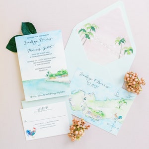 Key West West Martello Tower The Lindsey Collection Key West watercolor wedding invitations Custom wedding paintings image 1