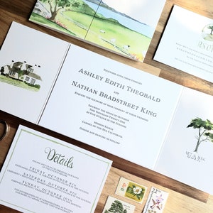 Carmel Hochzeit Einladungen | Mission-Ranch | Die Ashley-Kollektion | Aquarell Hochzeitseinladungen Mission Ranch | Personalisierte Hochzeitskarte