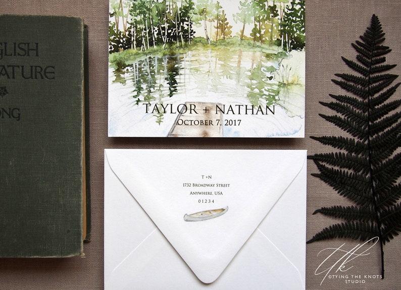 Oregon Wedding Custom Save the Dates Outdoor Wedding invitations Custom Wedding Invitations Forest Wedding Invite