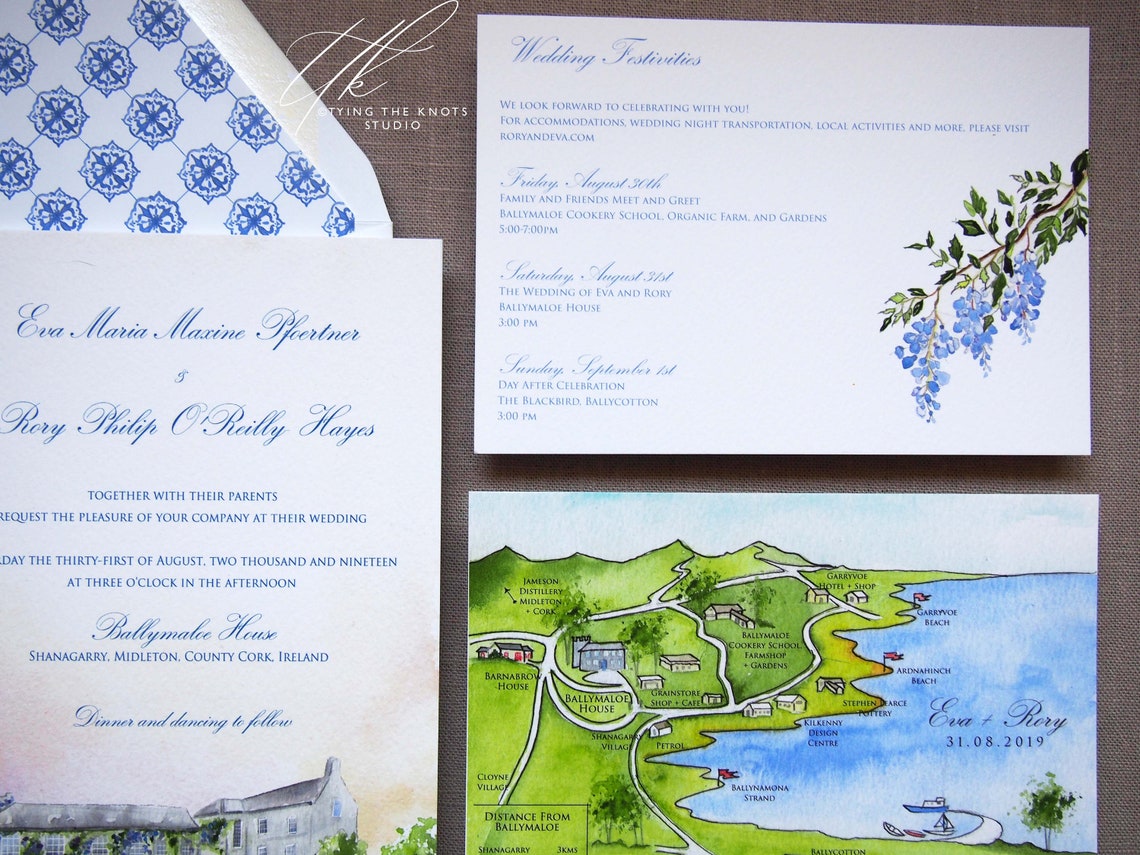 Ireland Wedding Custom Ireland Wedding Invitations Etsy
