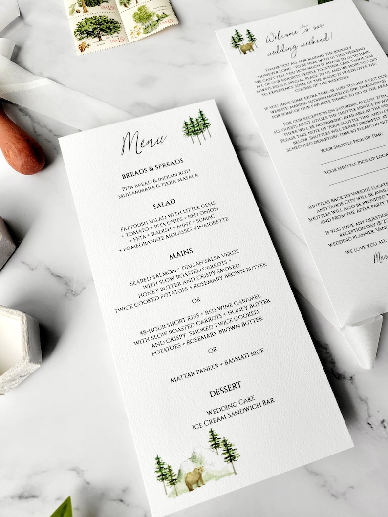 Maine Wedding Invitations Coastal Wedding Invitation Set Custom watercolor wedding invitations White Barn Inn Wedding image 5