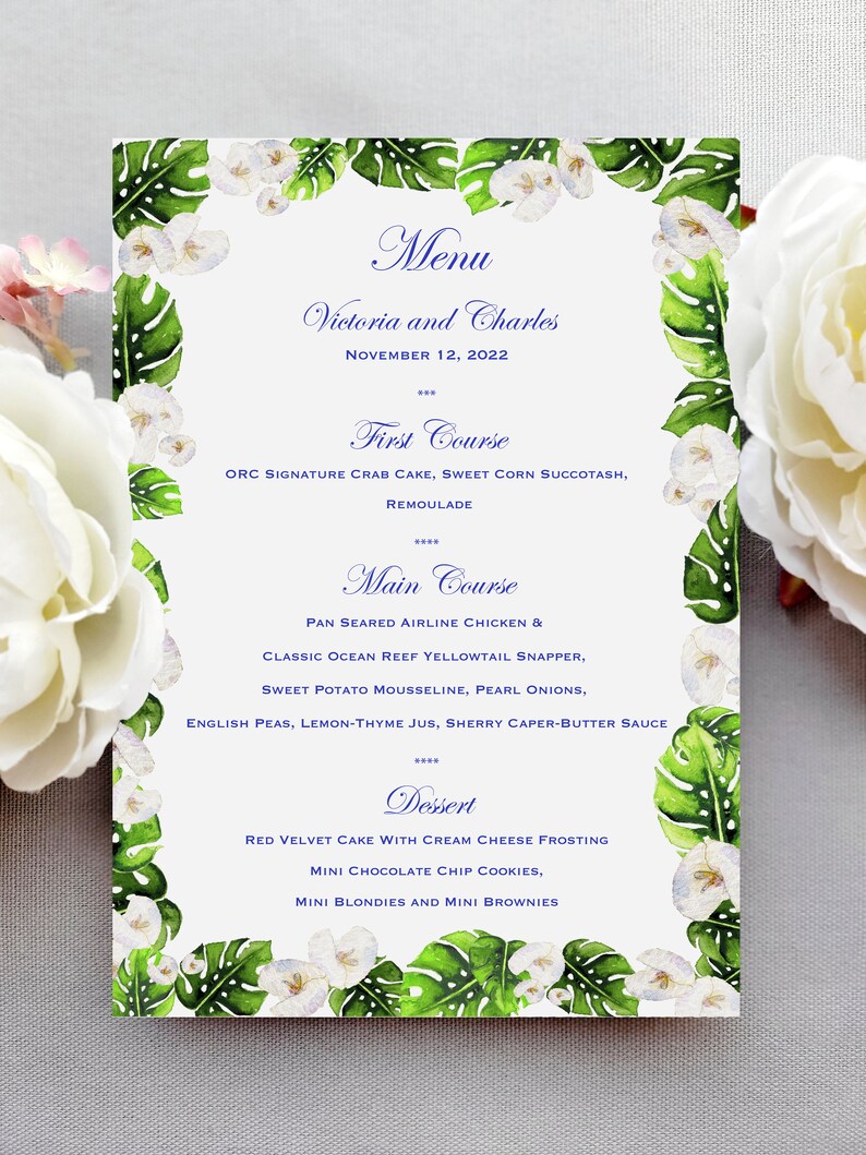 Custom Wedding Invitations Ocean Reef Club Wedding Invite Key Largo Wedding Oceanfront wedding suite Palm Invitation image 8