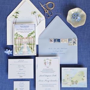 Key West Florida Hochzeitseinladungen | von Casa Marina | Die Jared-Kollektion | Aquarell Hochzeitseinladungen | Handgemalte Hochzeit