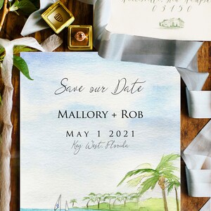 Key West West Martello Tower The Lindsey Collection Key West watercolor wedding invitations Custom wedding paintings image 3