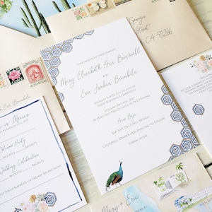 Acre Baja Hochzeitseinladungen | Hotel El Ganzo Hochzeitssuiten | Die Mary-Kollektion | San Jose Del Cabo Einladungen | Personalisierte Karte von Cabo