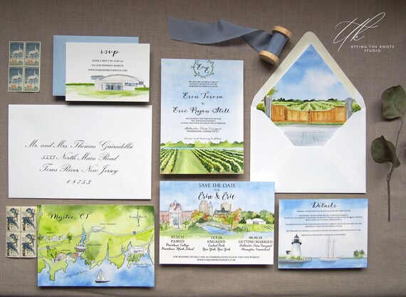 Vigneto Invitation Suite Custom Winery Invitations Salata Etsy
