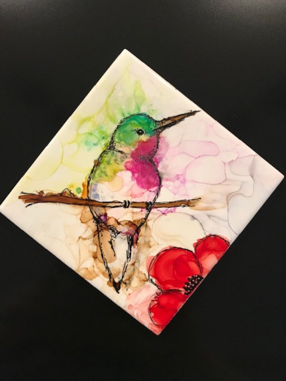 Alcohol Ink coasters Etsy
