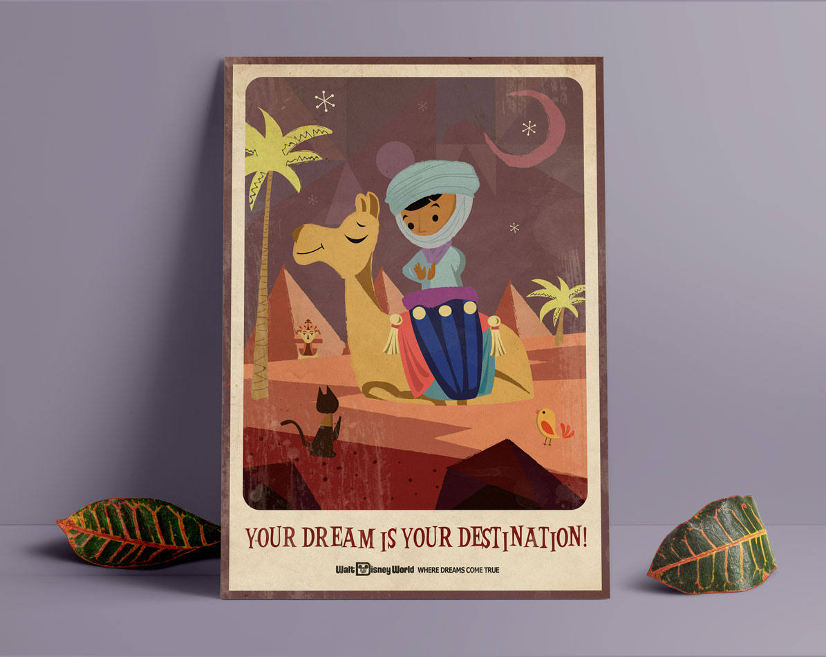 Vintage Walt Disney World Poster Around The World Egypt Etsy