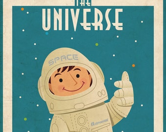 Vintage Space Poster (Astronaut) 50x70 cm